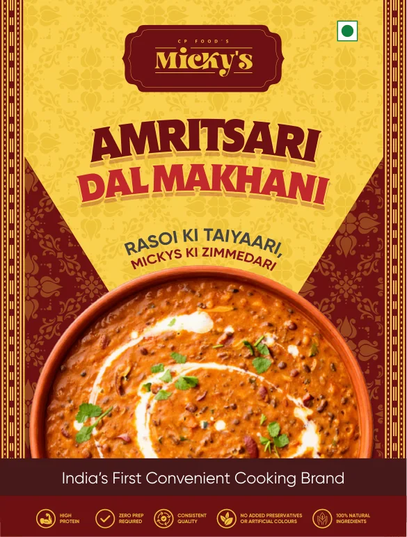 The earlier Amritsari Dal Makhani pack in maroon and yellow