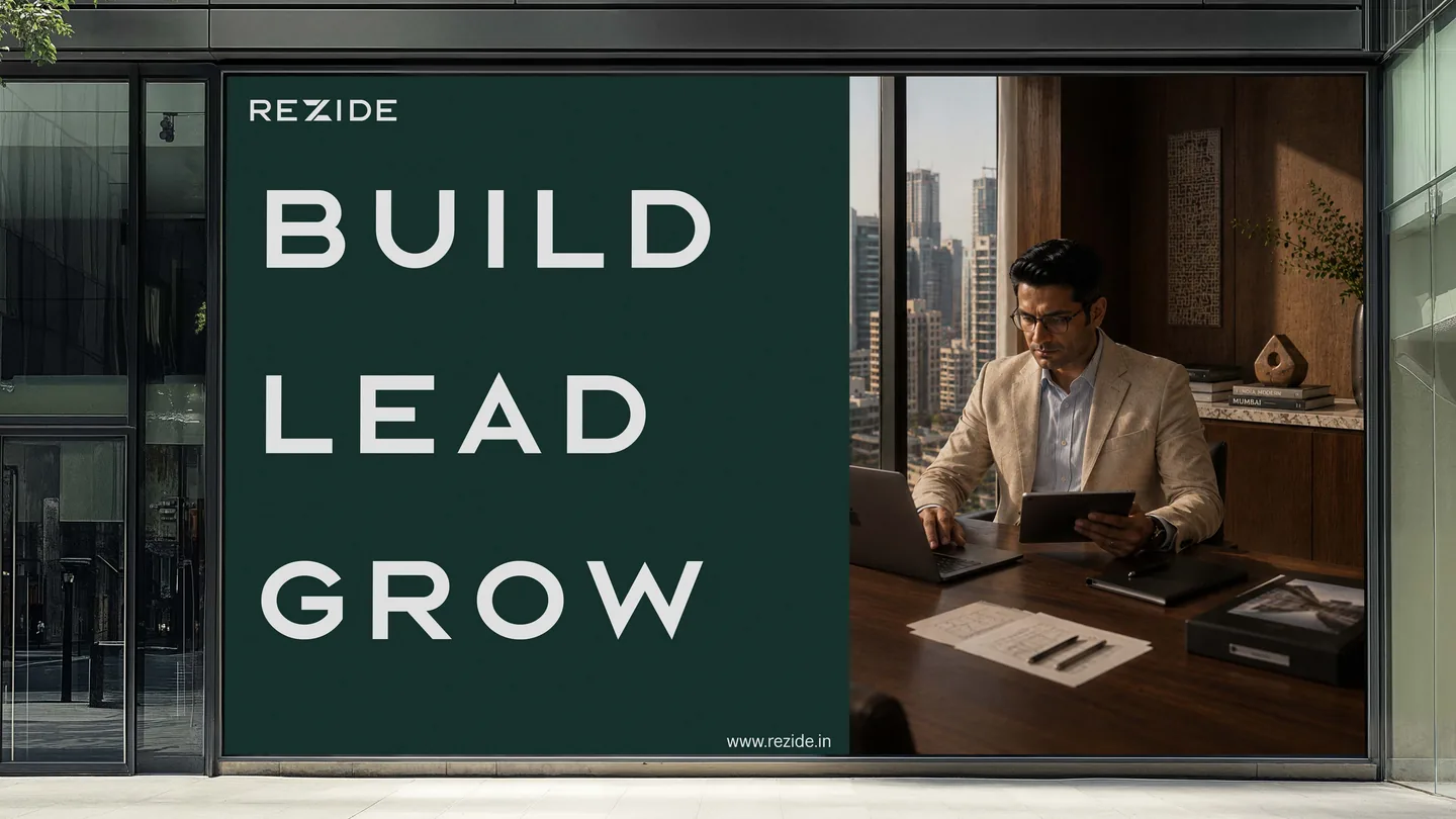 The Build, Lead, Grow billboard in Timber Green