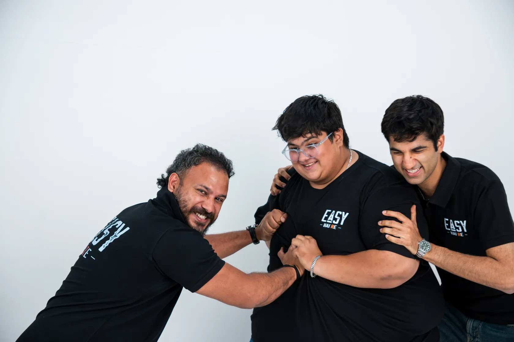Runal, Reyansh and Tanay messing around between shots